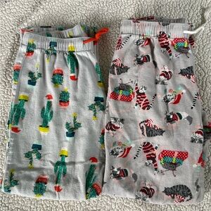 Two Pairs of Old Navy Holiday PJ Bottoms sz xs